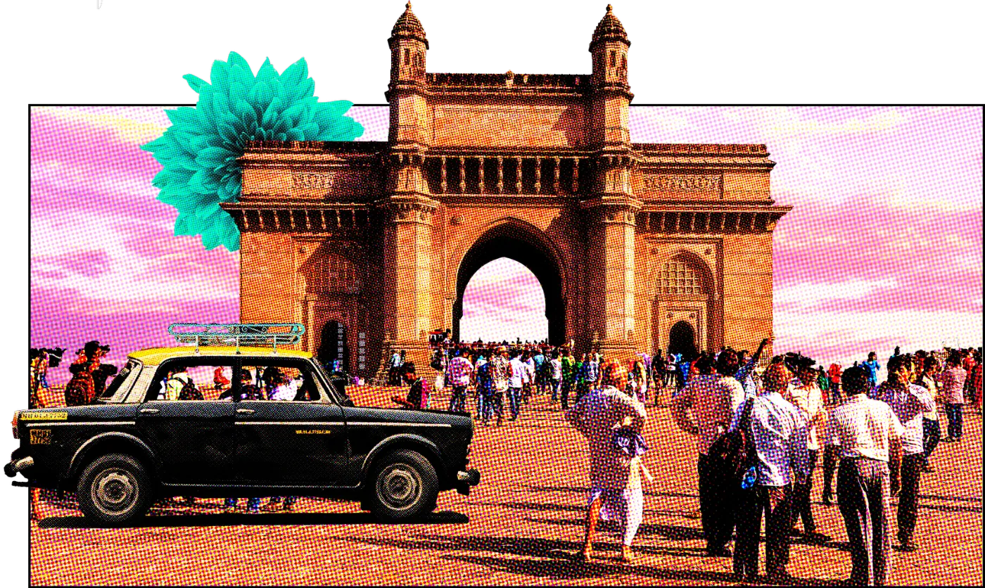 Gateway of India & Mumbai kaali-peeli taxi